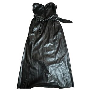 Nanushka ANJA Vegan leather strapless dress, black size med